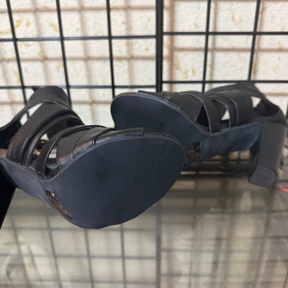 NEW NWOT Bumper Black Shoes zip back wrap around CUTE 4 in heel Sz: 6.5 - Picture 7 of 8